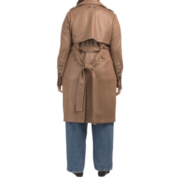 AVEC LES FILLES Plus Belted Trench Coat - Picture 2 of 2